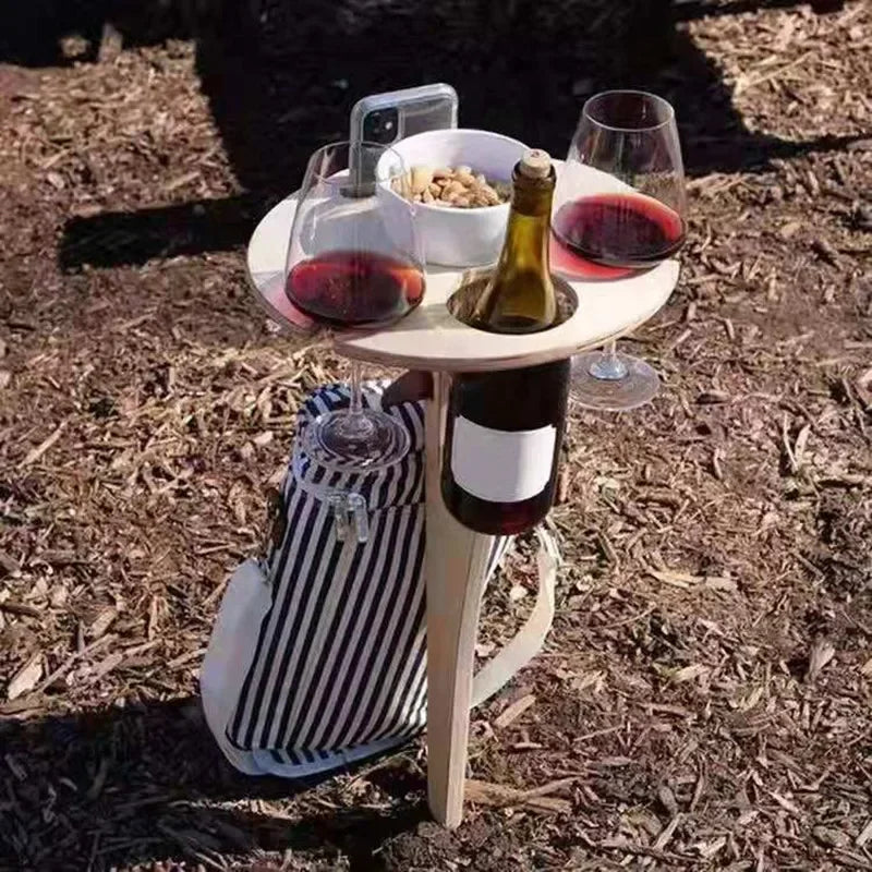 Mini Mesa de Vinho Dobrável Portátil