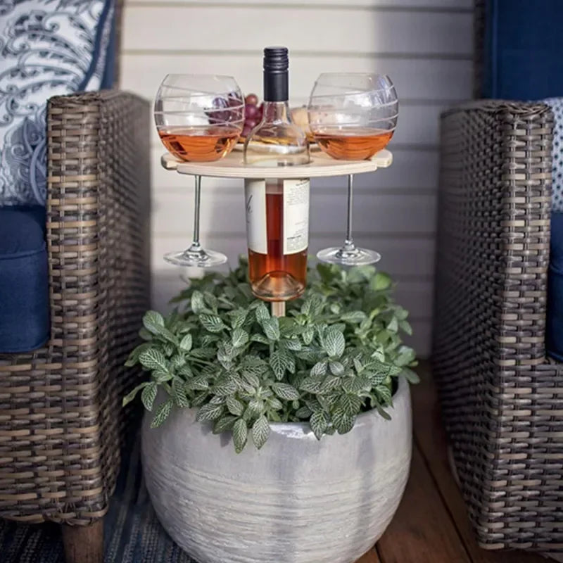 Mini Mesa de Vinho Dobrável Portátil